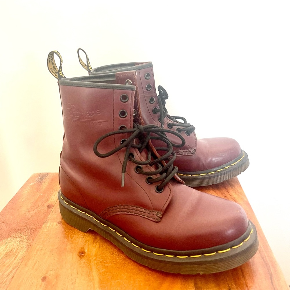 Dr. Martens 1460 Cherry Smooth Leather Combat Boots